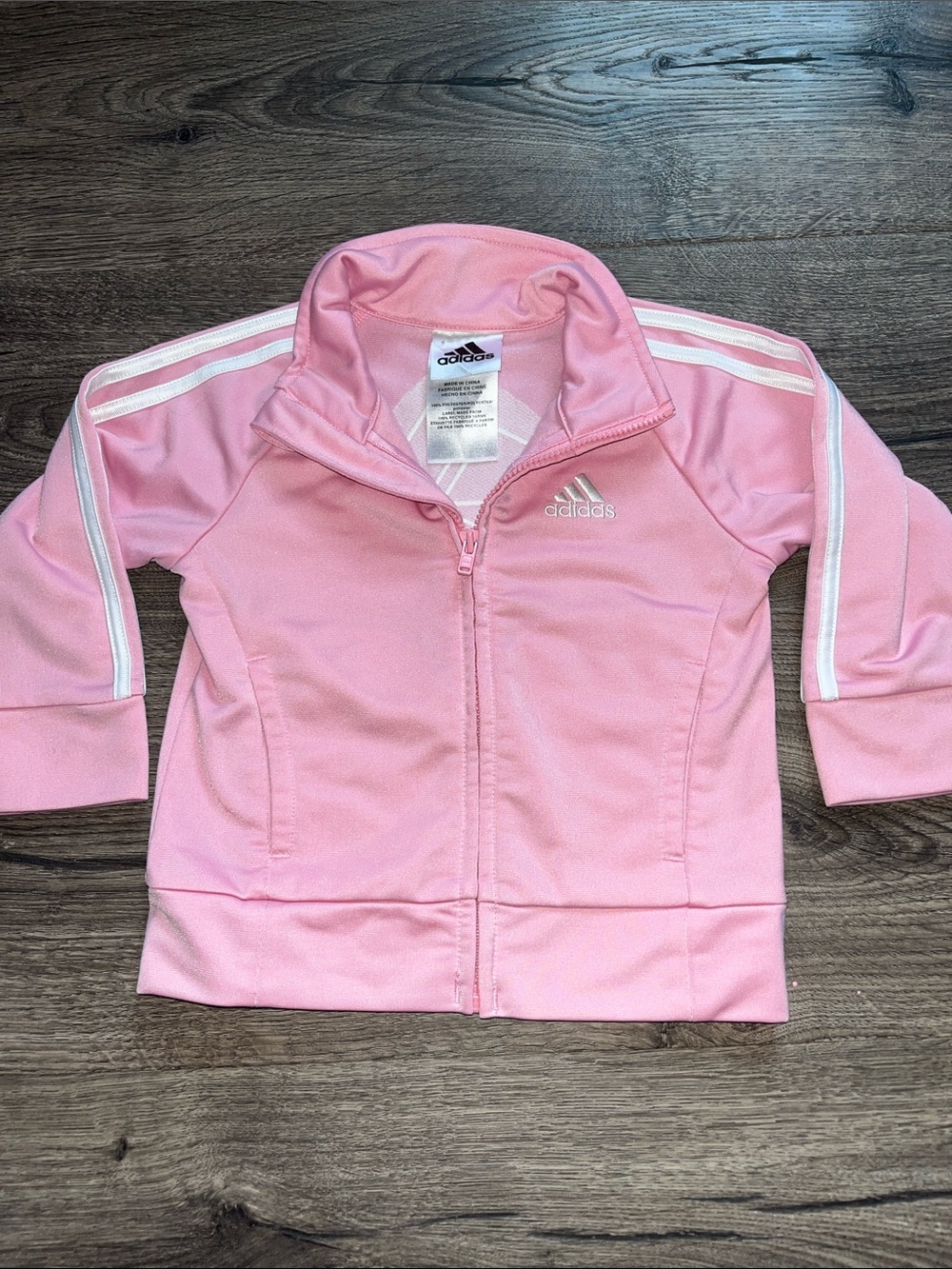 Adidas Pink Zip-Up Kids Track Jacket size 12mo